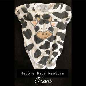 Newborn Mudpie Cow Onsie w/ Tail
